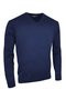 Navy cotton V-neck sweater